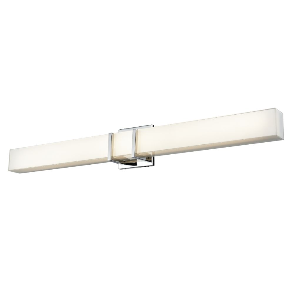 DVI Lighting DVP25144CH-SSOP Secord AC LED Large Vanity in Chrome with Silk Screened Opal Glass