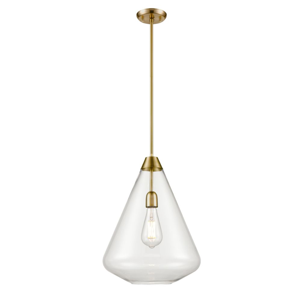 DVI Lighting DVP25805BR-CL St. Julian 14 Inch Pendant in Brass with Clear Glass