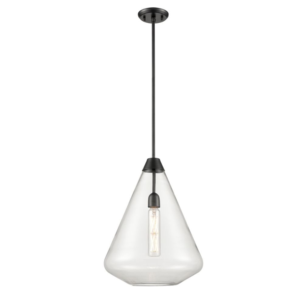 DVI Lighting DVP25805GR-CL St. Julian 14 Inch Pendant in Graphite with Clear Glass