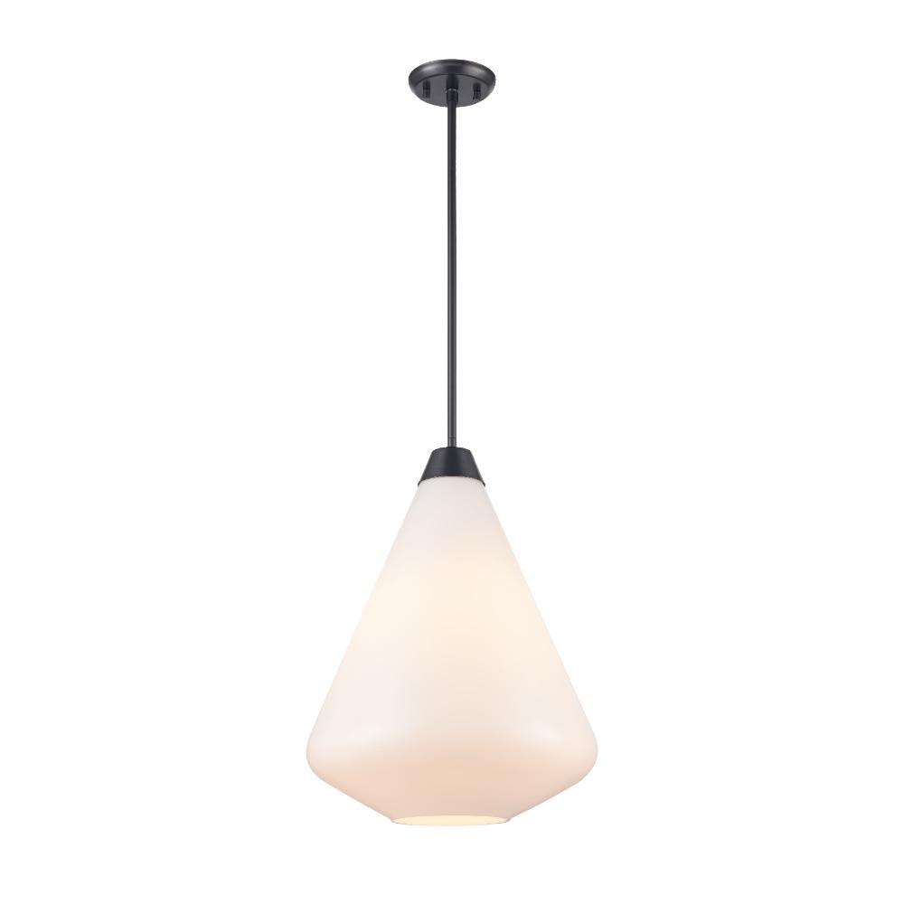 DVI Lighting DVP25805GR-TO St Julian 14 Inch Pendand - Graphie with True Opal Glass