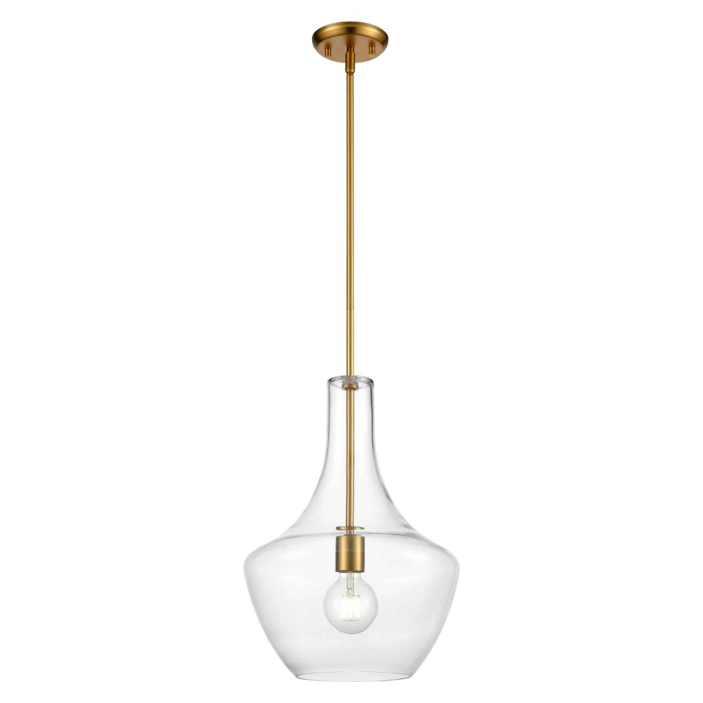 DVI Lighting DVP25810BR-CL St. Julian 12 Inch Pendant in Brass with Clear Glass