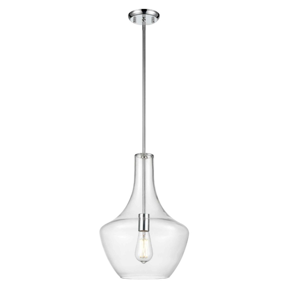 DVI Lighting DVP25810CH-CL St. Julian 12 Inch Pendant in Chrome with Clear Glass