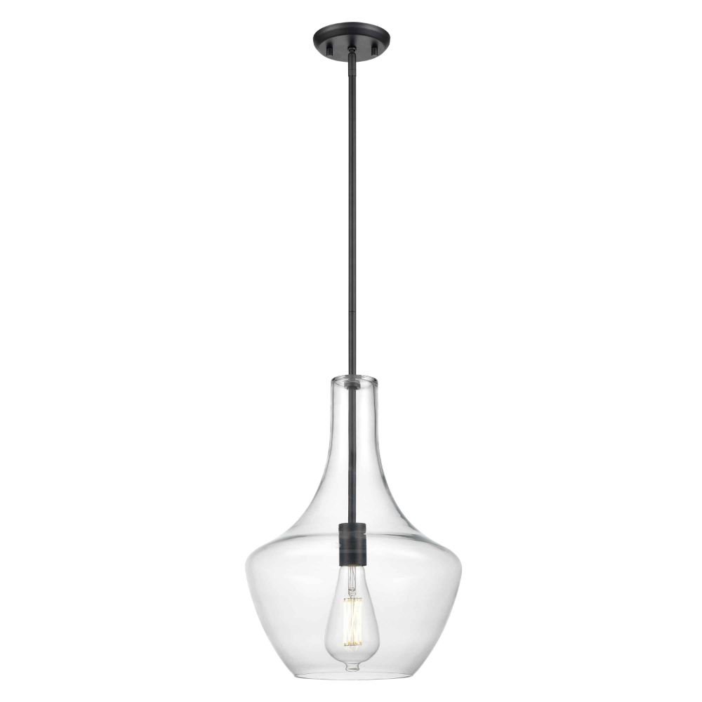 DVI Lighting DVP25810GR-CL St. Julian 12 Inch Pendant in Graphite with Clear Glass