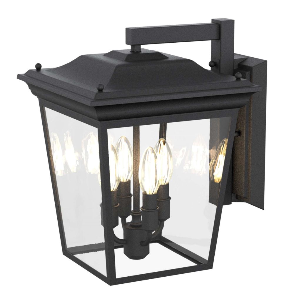 DVI Lighting DVP26072HB-CL Forest Hill 4 Light Wall Mount in Hammered Black with Clear Glass