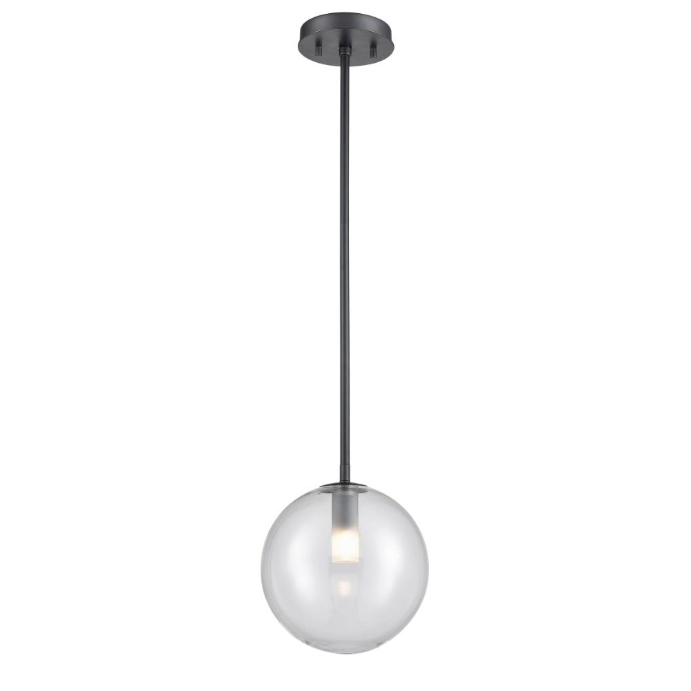 DVI Lighting DVP27010GR-CL Courcelette Pendant in Graphite with Clear Glass