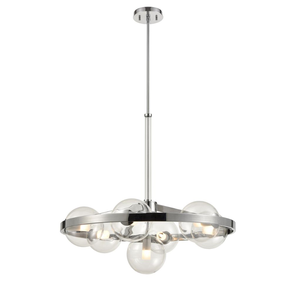 DVI Lighting DVP27027CH-CL Courcelette 7 Light Chandelier in Chrome with Clear Glass
