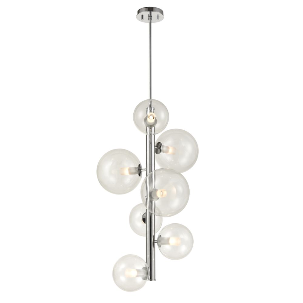 DVI Lighting DVP27049CH-CL Courcelette 7 Light Foyer in Chrome with Clear Glass