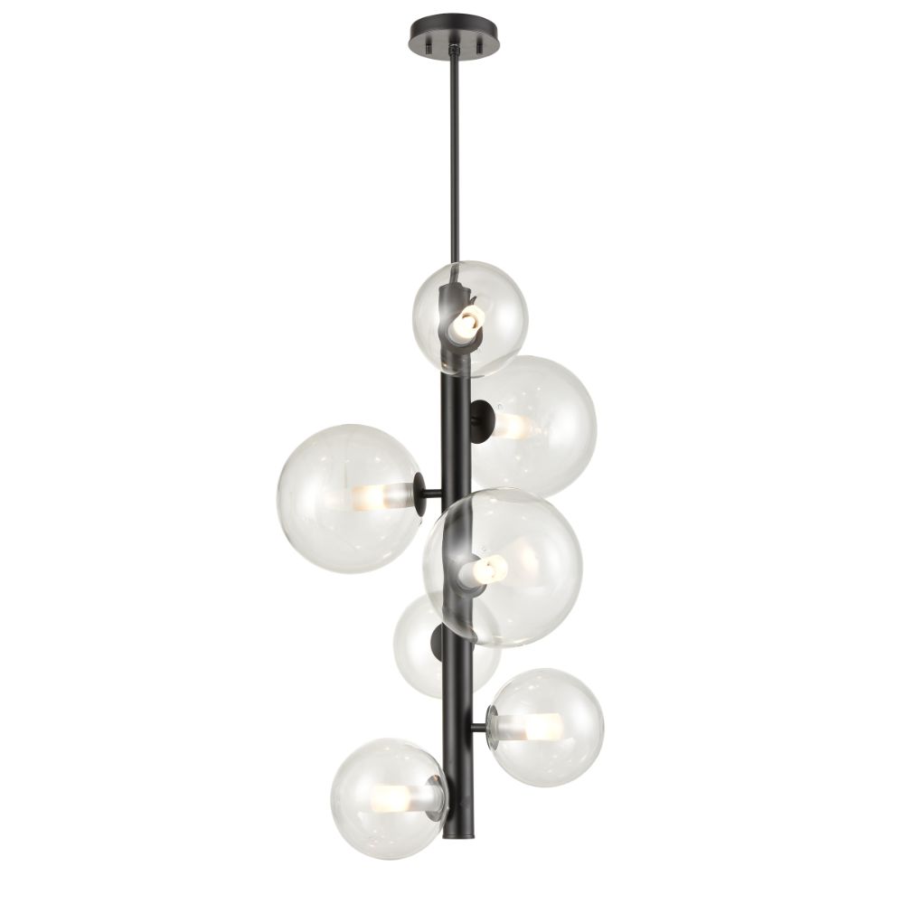 DVI Lighting DVP27049GR-CL Courcelette 7 Light Foyer in Graphite with Clear Glass