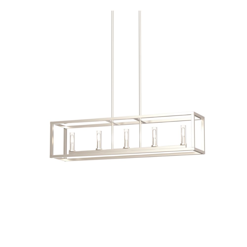 DVI Lighting DVP28102MF+BN-CL Sambre 5 Light Linear in Multiple Finishes and Buffed Nickel with Clear Glass