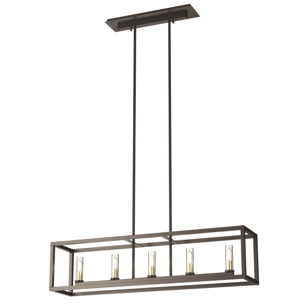 DVI Lighting DVP28102MF/GR-CL Sambre 5 Light Linear in Multiple Finishes and Graphite with Clear Glass