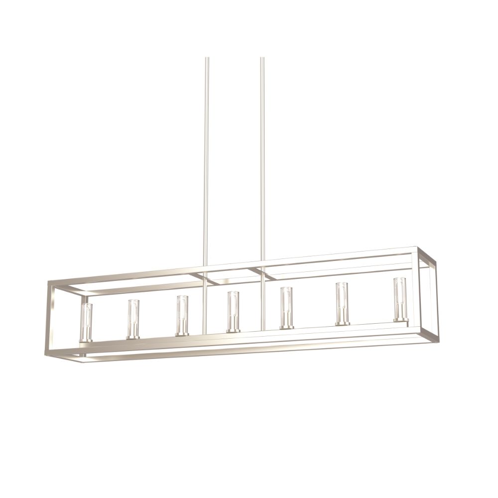 DVI Lighting DVP28104MF+BN-CL Sambre 7 Light Linear in Multiple Finishes and Buffed Nickel with Clear Glass