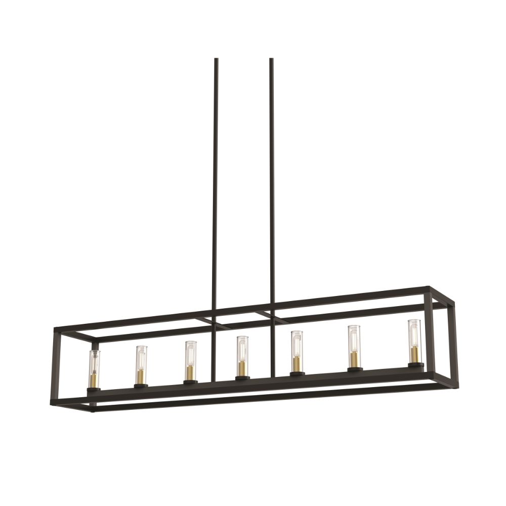 DVI Lighting DVP28104MF/GR-CL Sambre 7 Light Linear in Multiple Finishes and Graphite with Clear Glass