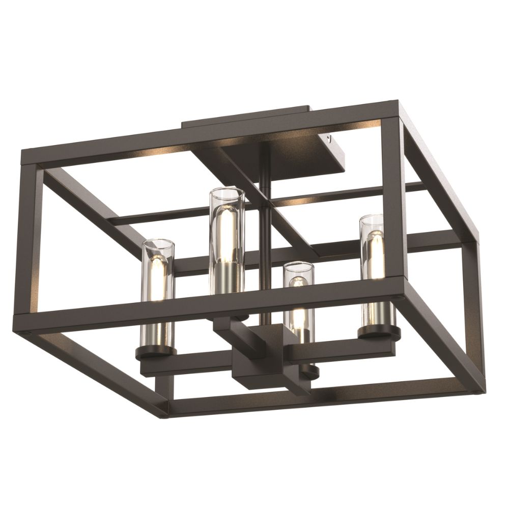 DVI Lighting DVP28112MF/GR-CL Sambre 4 Light Semi-Flush Mount in Multiple Finishes and Graphite with Clear Glass