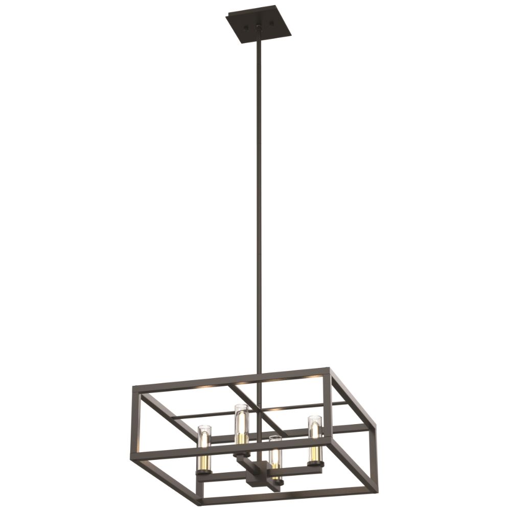 DVI Lighting DVP28120MF/GR-CL Sambre 4 Light Pendant in Multiple Finishes and Graphite with Clear Glass