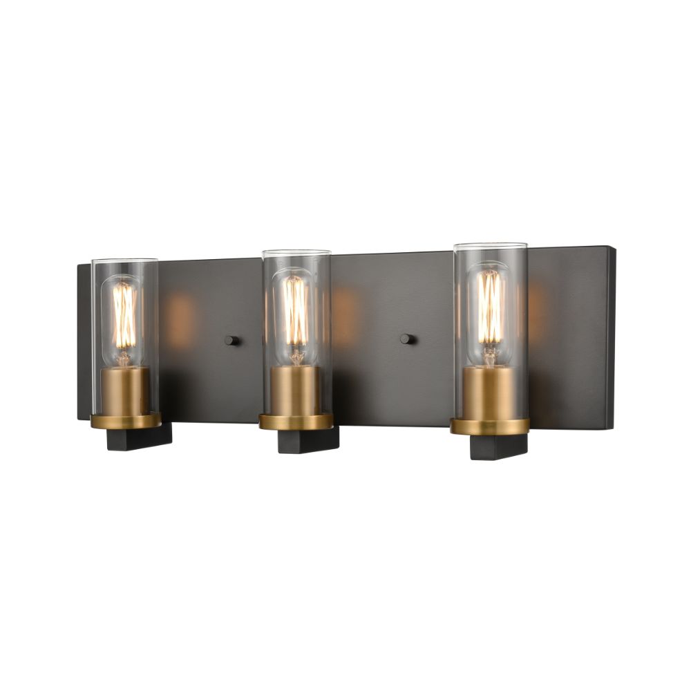 DVI Lighting DVP28143MF+GR-CL Sambre 3 Light Vanity in Multiple Finishes and Graphite with Clear Glass