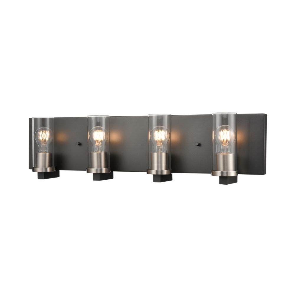 DVI Lighting DVP28144MF+GR-CL Sambre 4 Light Vanity in Multiple Finishes and Graphite with Clear Glass