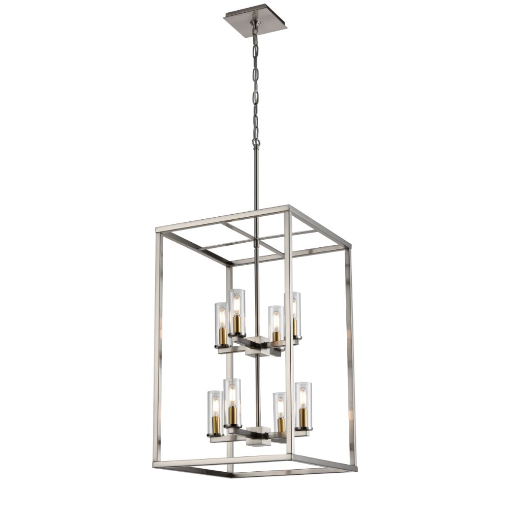 DVI Lighting DVP28148MF+BN-CL Sambre 8 Light Foyer in Multiple Finishes and Graphite with Clear Glass