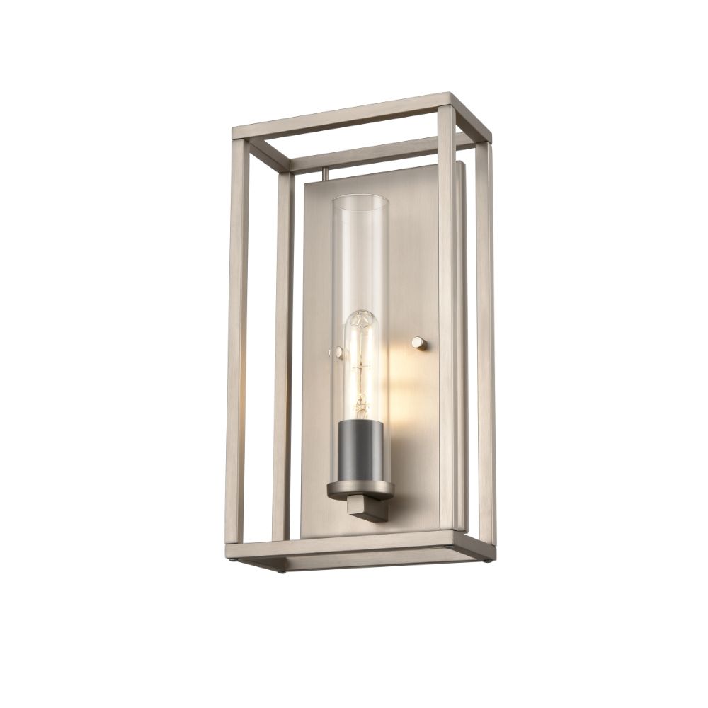 DVI Lighting DVP28199MF+BN-CL Sambre Sconce in Multiple Finishes and Buffed Nickel with Clear Glass