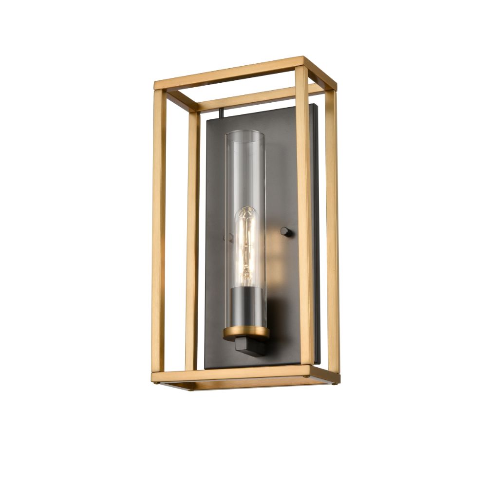 DVI Lighting DVP28199MF+BR+GR-CL Sambre Sconce in Multiple Finishes and Brass and Graphite with Clear Glass