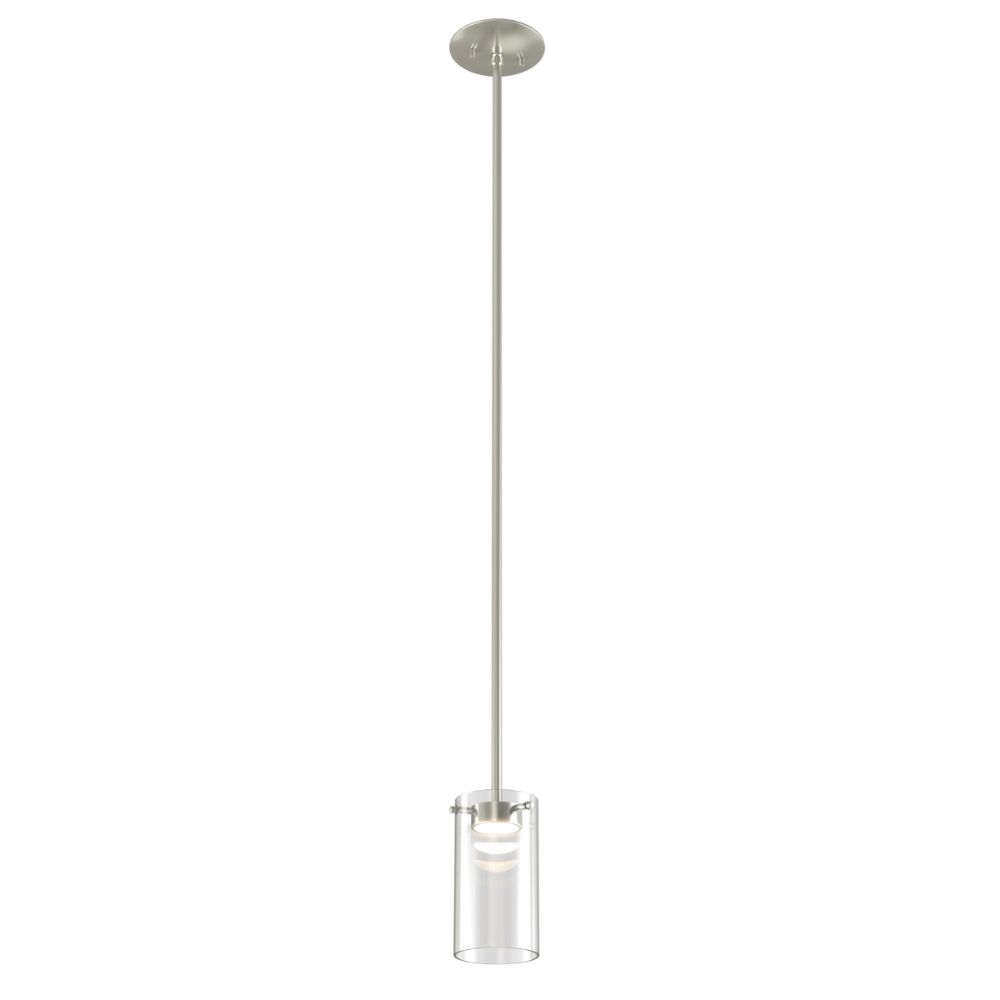 DVI Lighting DVP28519SN-CL Lucerne AC LED Pendant in Satin Nickel with Clear Glass