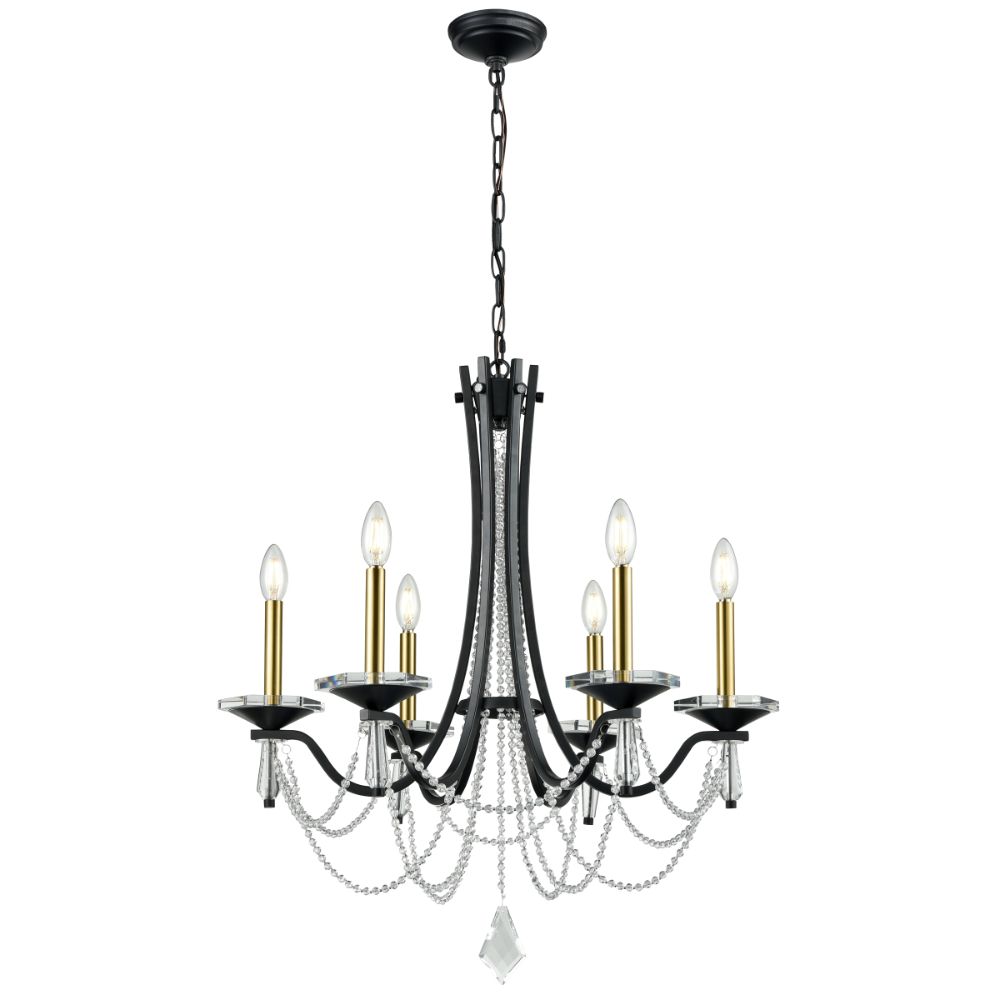 DVI Lighting DVP32929CH-CRY Empress 9 Light Chandelier in Chrome with Optic Glass Inserts