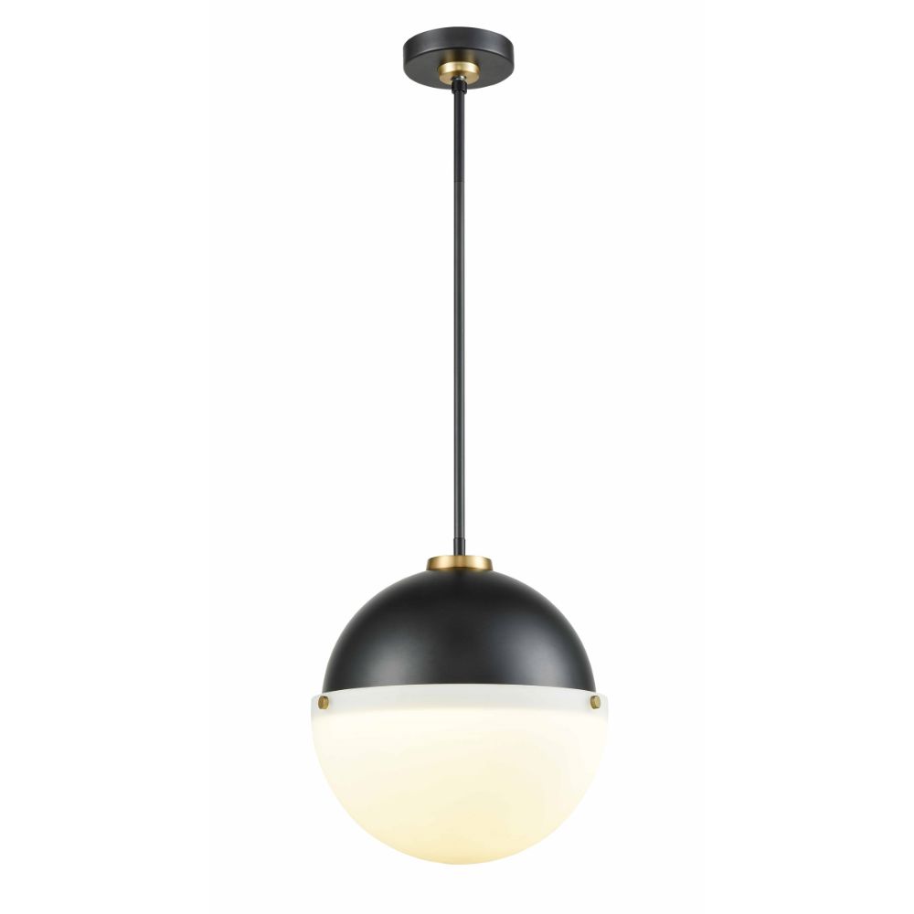 DVI Lighting DVP34005GR+MF-OP Winfield 3 Light Pendant in Graphite and Multiple Finishes with Half Opal Glass