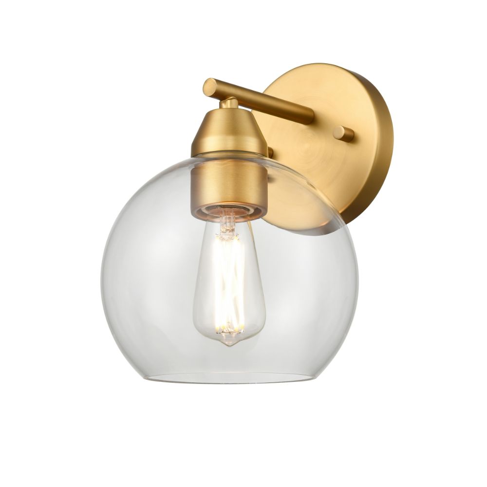 DVI Lighting DVP34701BR-CL Andromeda Sconce in Brass with Clear Glass