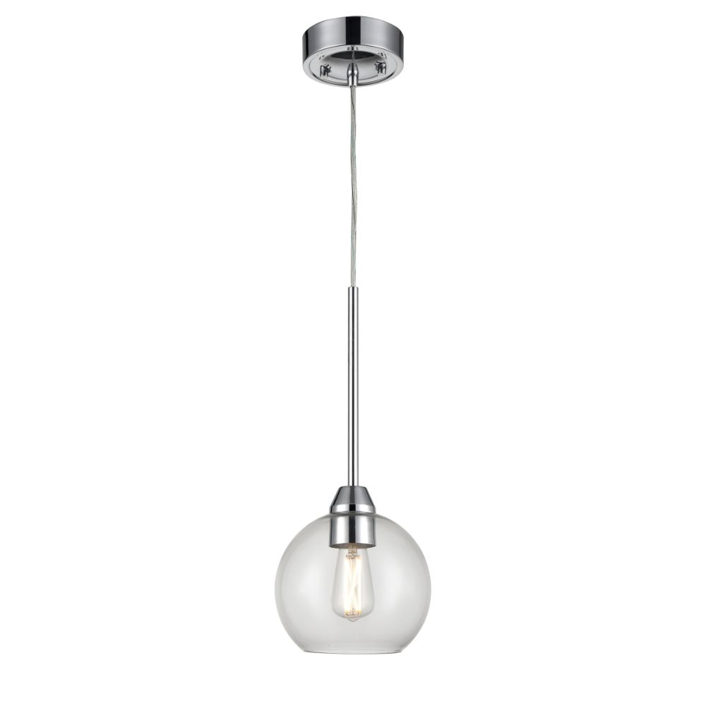DVI Lighting DVP34721CH-CL Andromeda Pendant in Chrome with Clear Glass
