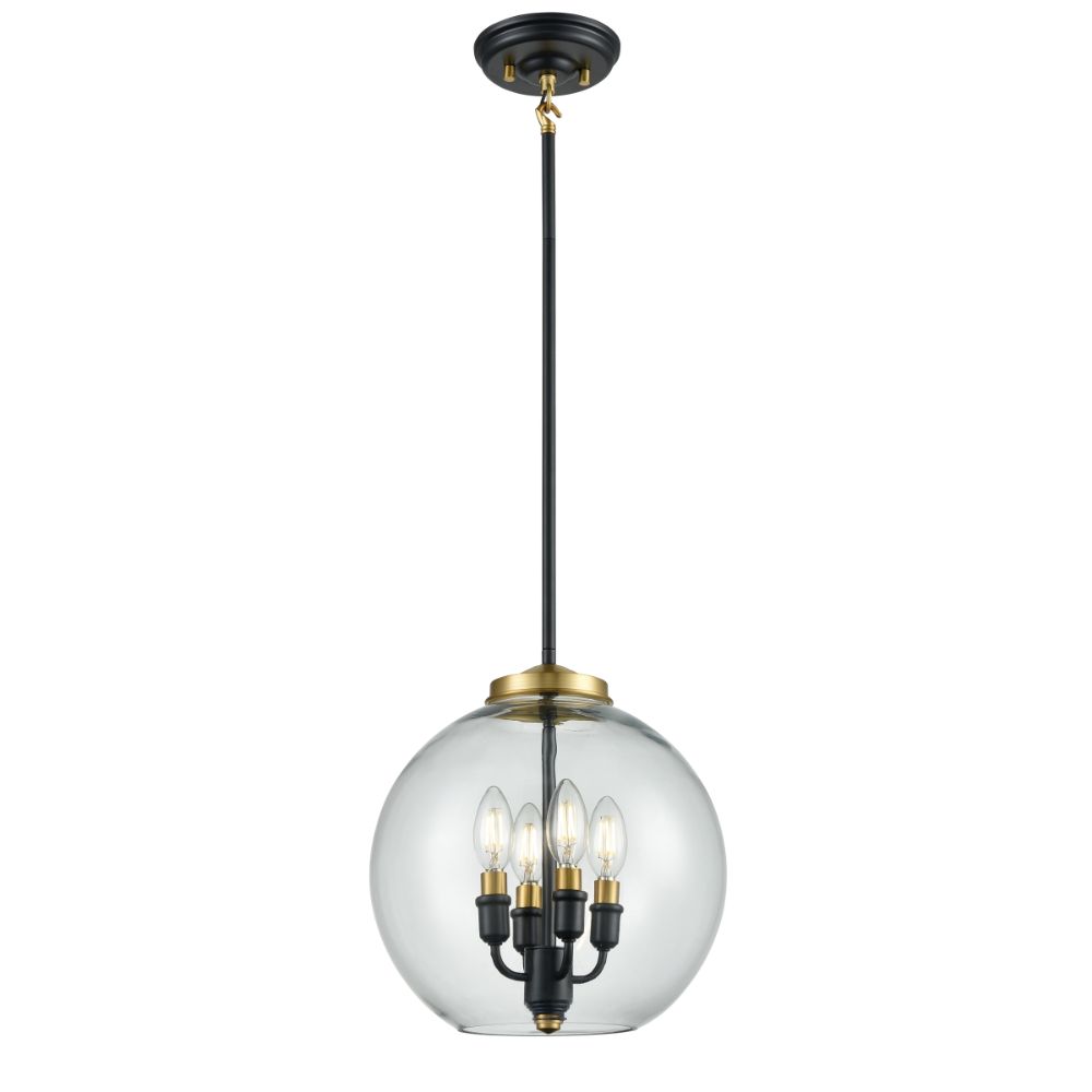 DVI Lighting DVP35048MF+GR-CL Frontenac 4 Light Foyer in Multiple Finishes and Graphite with Clear Glass