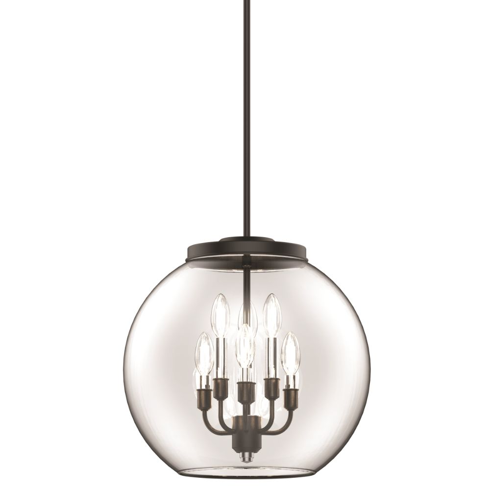 DVI Lighting DVP35049MF+GR-CL Frontenac 6 Light Foyer in Multiple Finishes and Graphite with Clear Glass