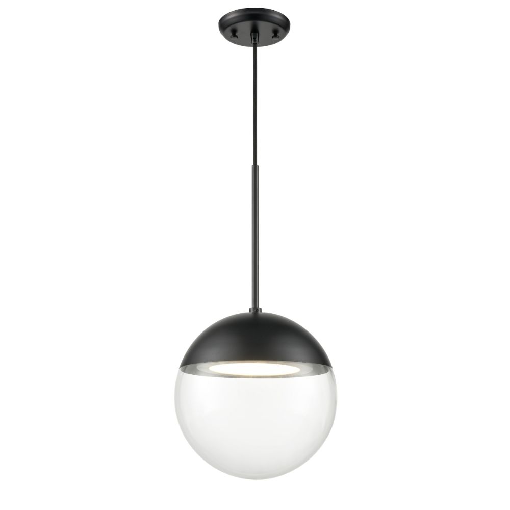 DVI Lighting DVP41610EB-CL Hopewell Rocks CCT LED Pendant in Ebony with Clear Glass