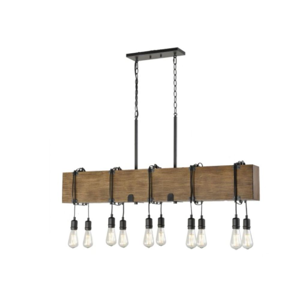 DVI Lighting DVP42404GR+IW Timber Lodge 10 Light Linear in Graphite and Ironwood On Metal
