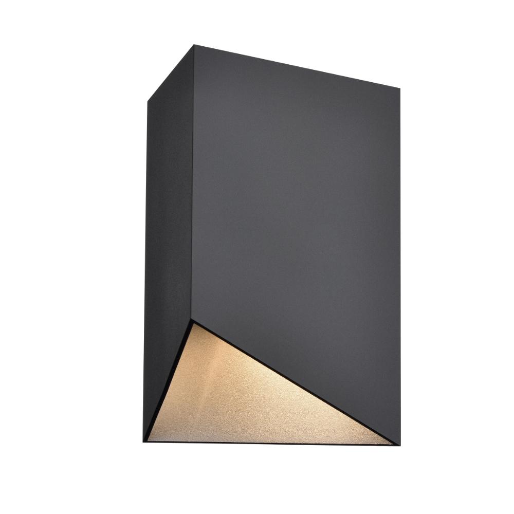 DVI Lighting DVP43060SS+BK Brecon Outdoor Square 8.5 Inch Sconce - Stainless Steel and Black
