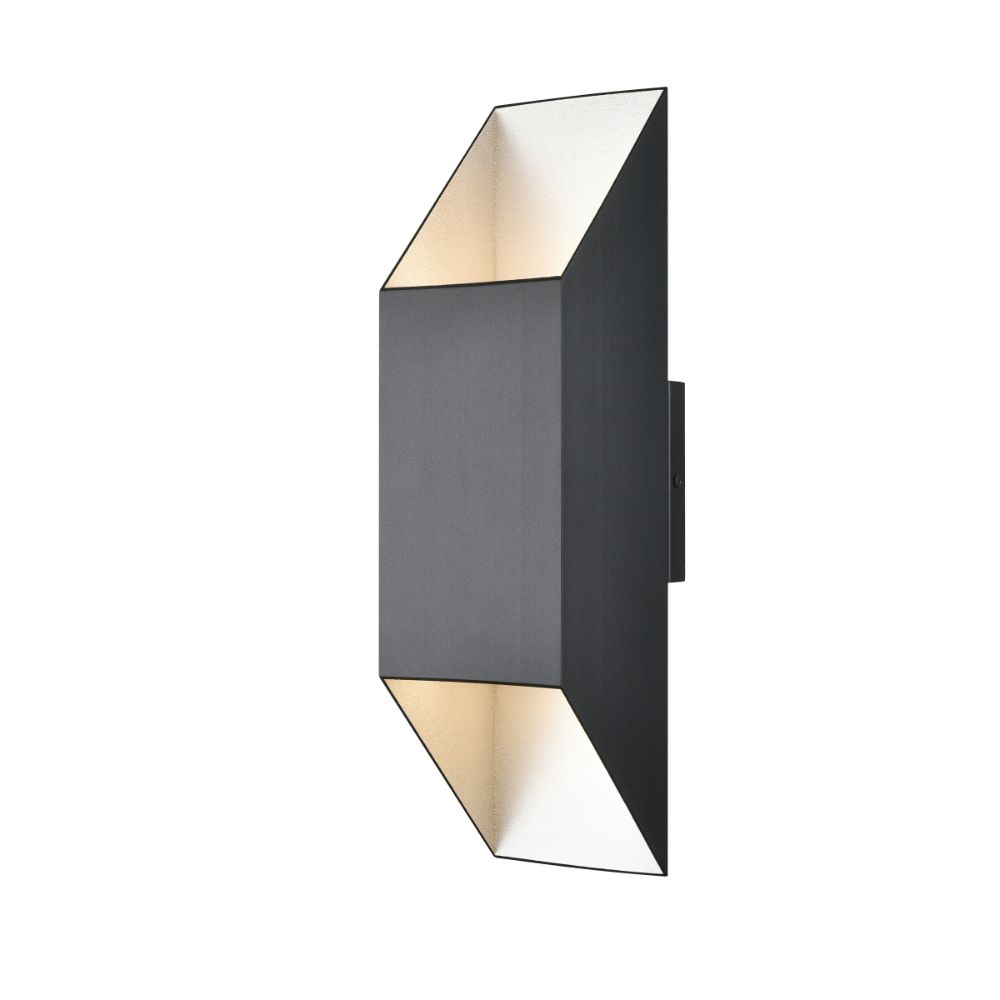 DVI Lighting DVP43061SS+BK Brecon Outdoor Square 18 Inch 2 Light Sconce in Stainless Steel and Black