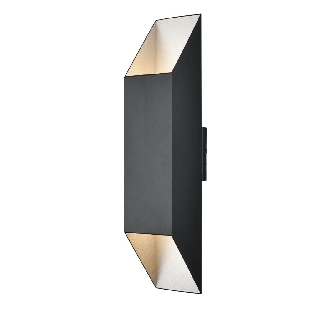 DVI Lighting DVP43062SS+BK Brecon Outdoor Square 24 Inch 2 Light Sconce in Stainless Steel and Black