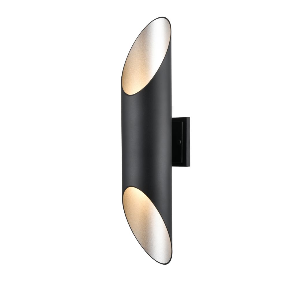 DVI Lighting DVP43072SS+BK Brecon Outdoor 24 Inch Sconce in Stainless Steel and Black
