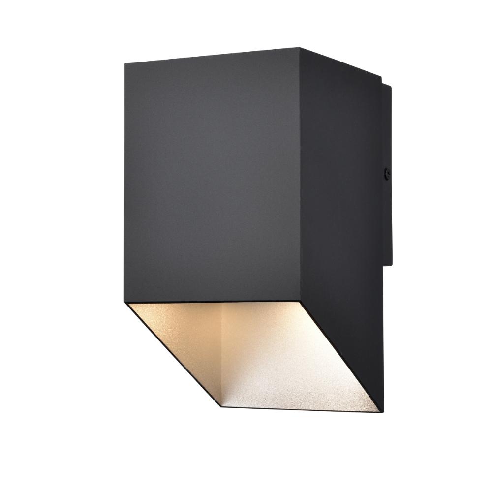 DVI Lighting DVP43080SS+BK Brecon Outdoor Triangular 8.5 Inch Sconce - Stainless Steel and Black