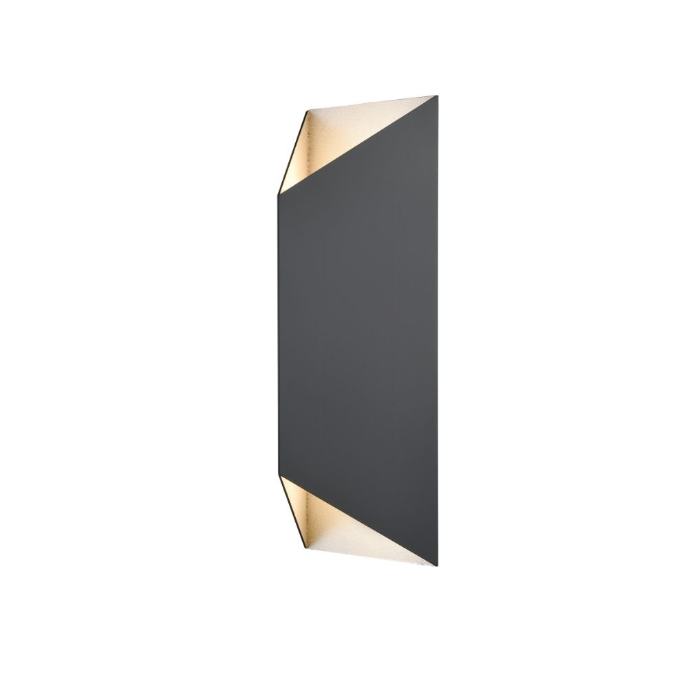 DVI Lighting DVP43081SS+BK Brecon Outdoor Triangular 18 Inch 2 Light Sconce in Stainless Steel and Black