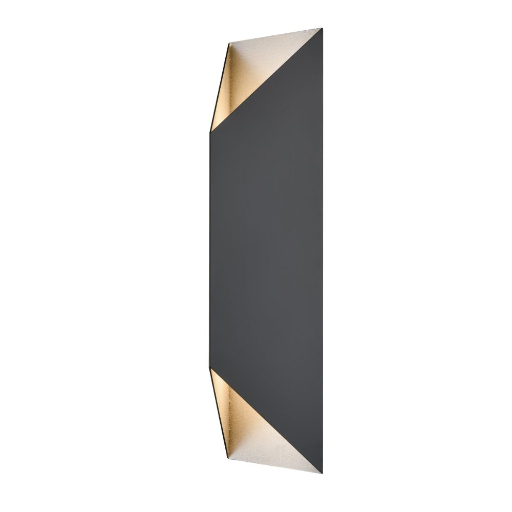 DVI Lighting DVP43082SS+BK Brecon Outdoor Triangular 24 Inch 2 Light Sconce in Stainless Steel and Black