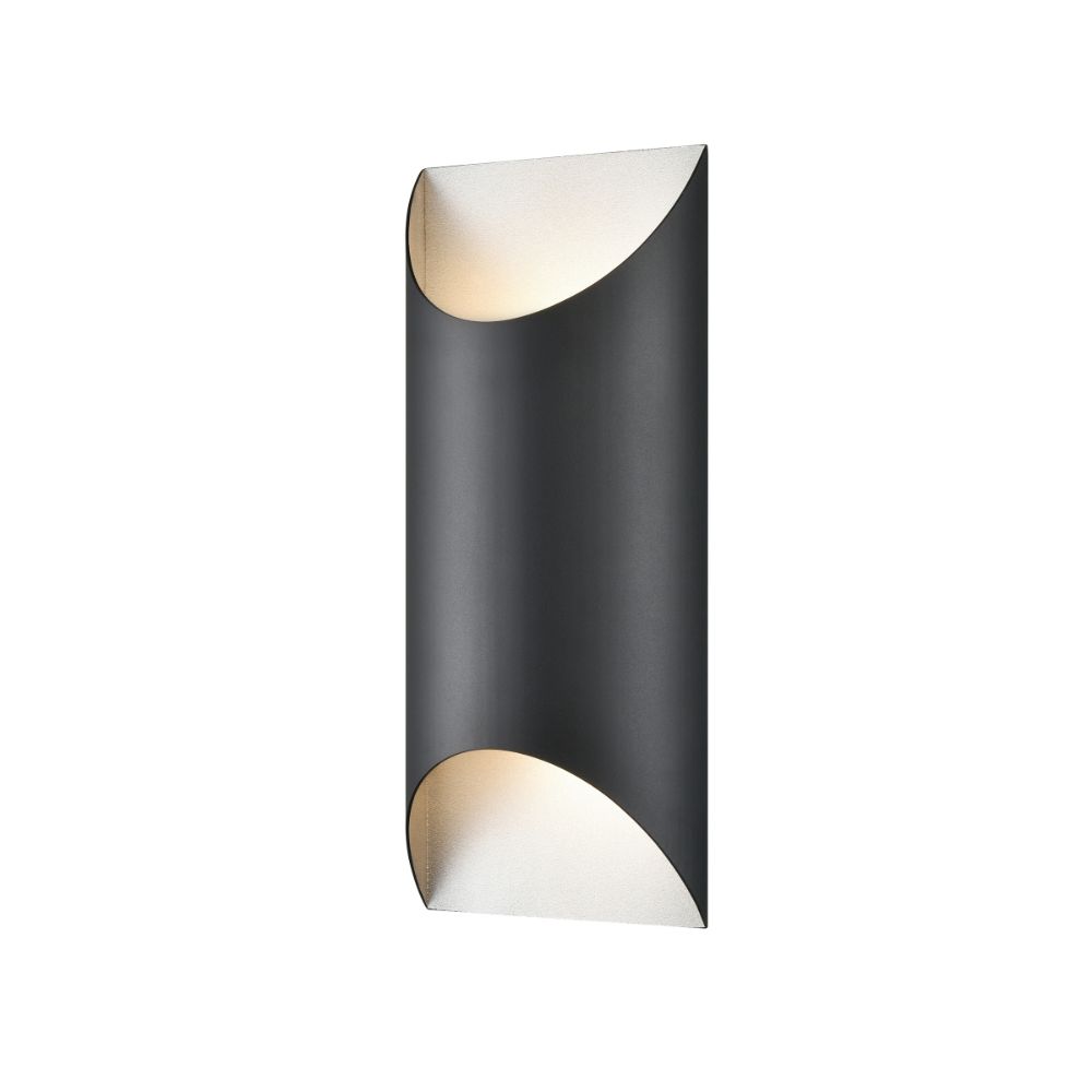 DVI Lighting DVP43091SS+BK Brecon Outdoor Round 18 Inch 2 Light Sconce in Stainless Steel and Black