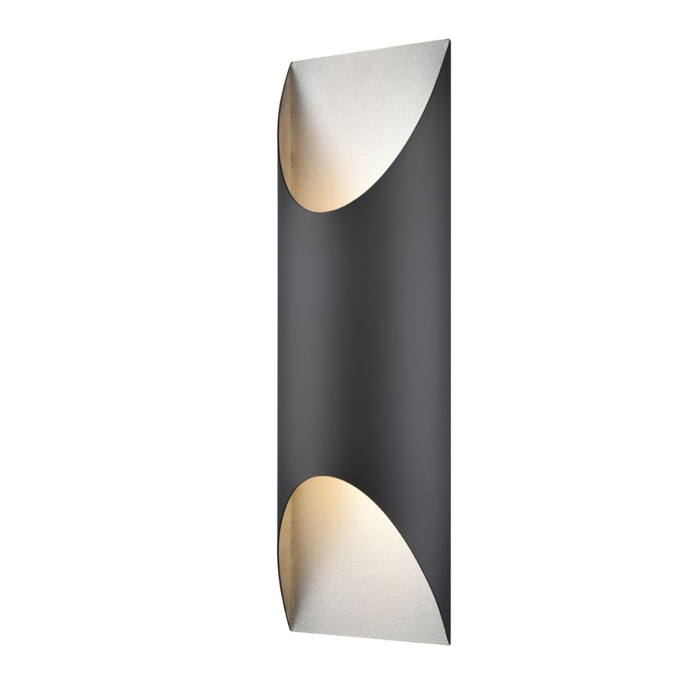 DVI Lighting DVP43092SS+BK Brecon Outdoor Round 24 Inch 2 Light Sconce in Stainless Steel and Black