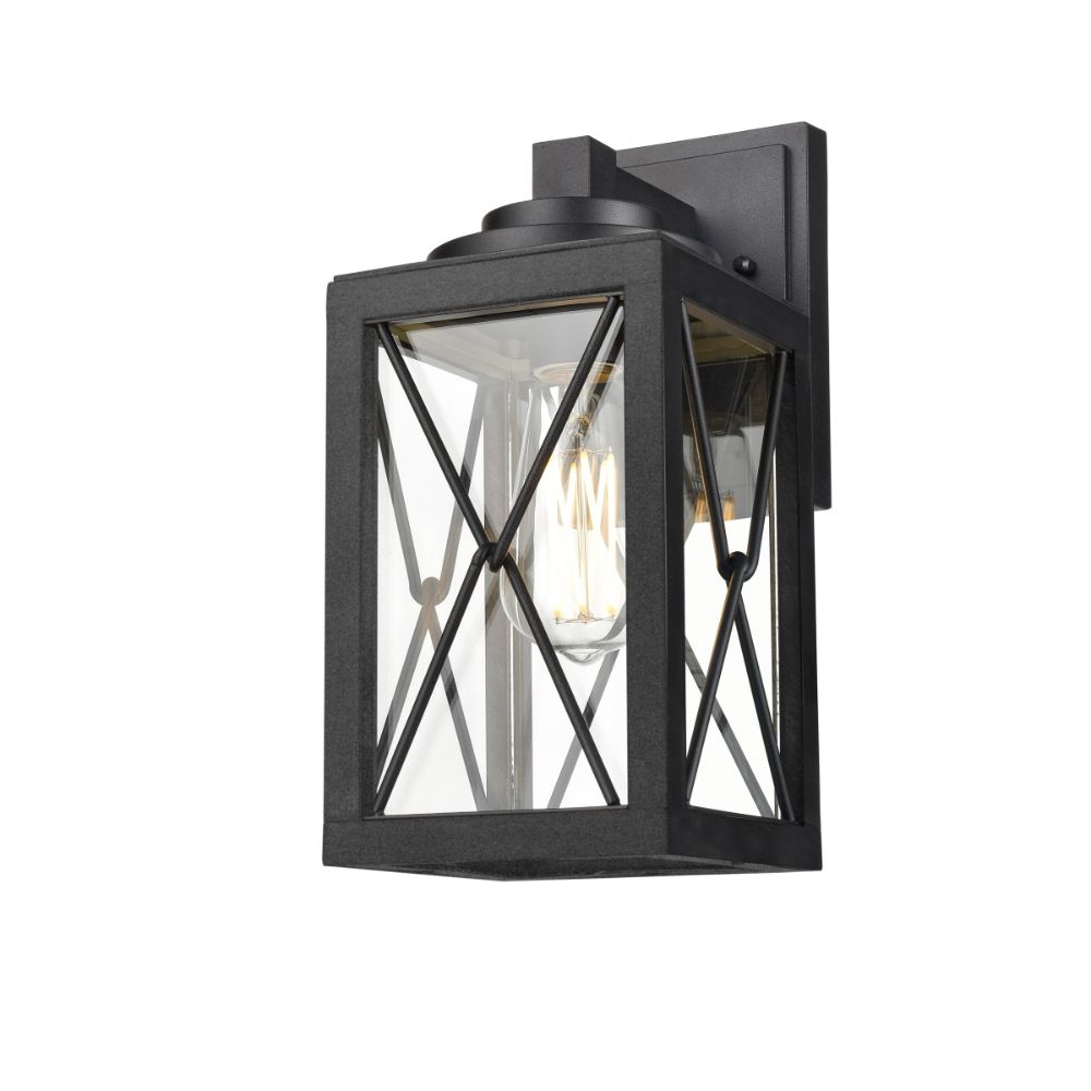 DVI Lighting DVP43371BK-CL County Fair Small Sconce in Black with Clear Glass