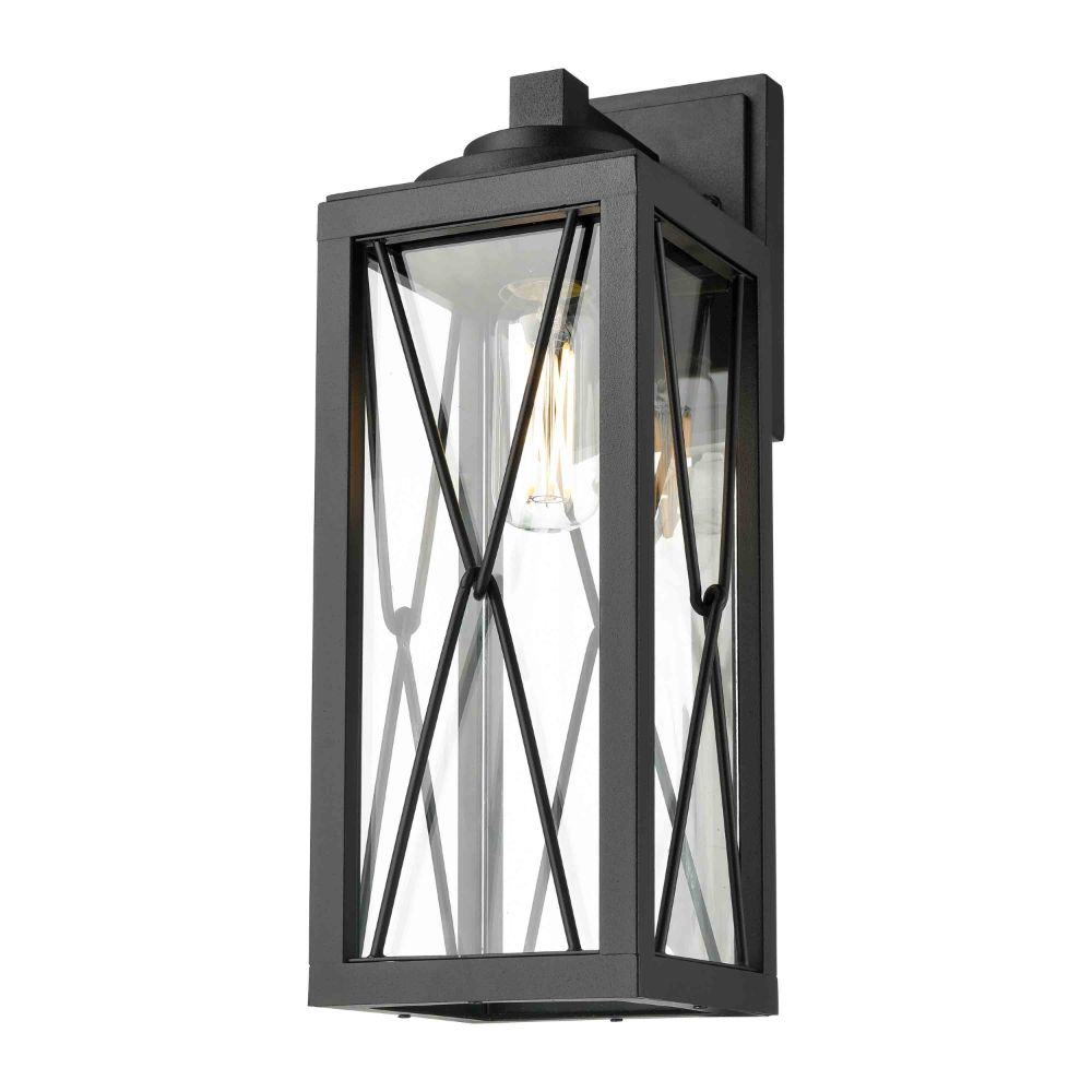 DVI Lighting DVP43372BK-CL County Fair Large Sconce in Black with Clear Glass