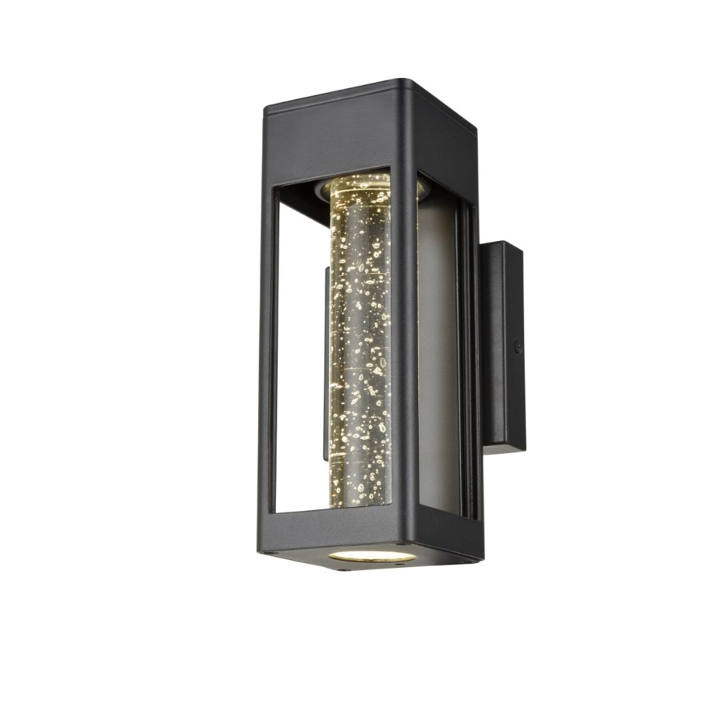 DVI Lighting DVP43571BK-SDY Geyser Light Small Sconce in Black with Clear Seedy Glass