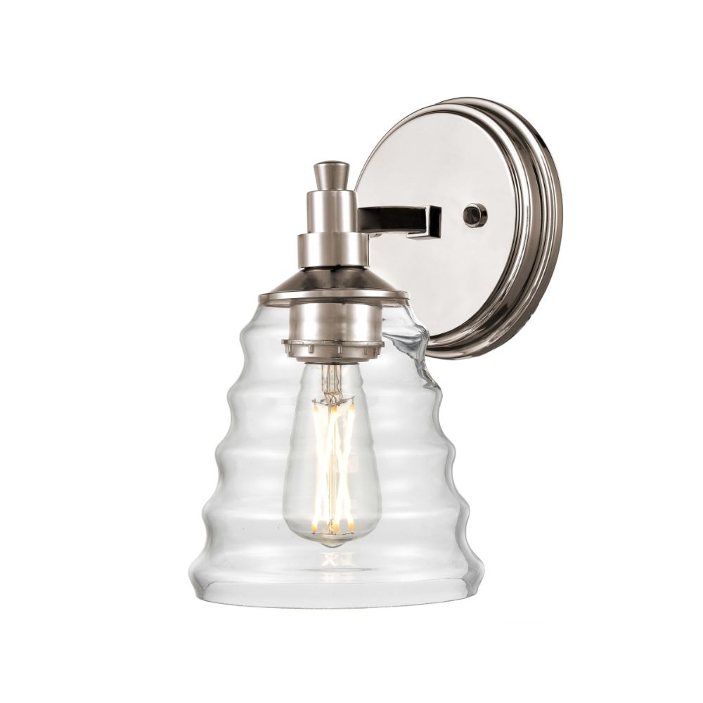 DVI Lighting DVP43701BN-BHC Campbellville Sconce in Buffed Nickel with Beehive Glass
