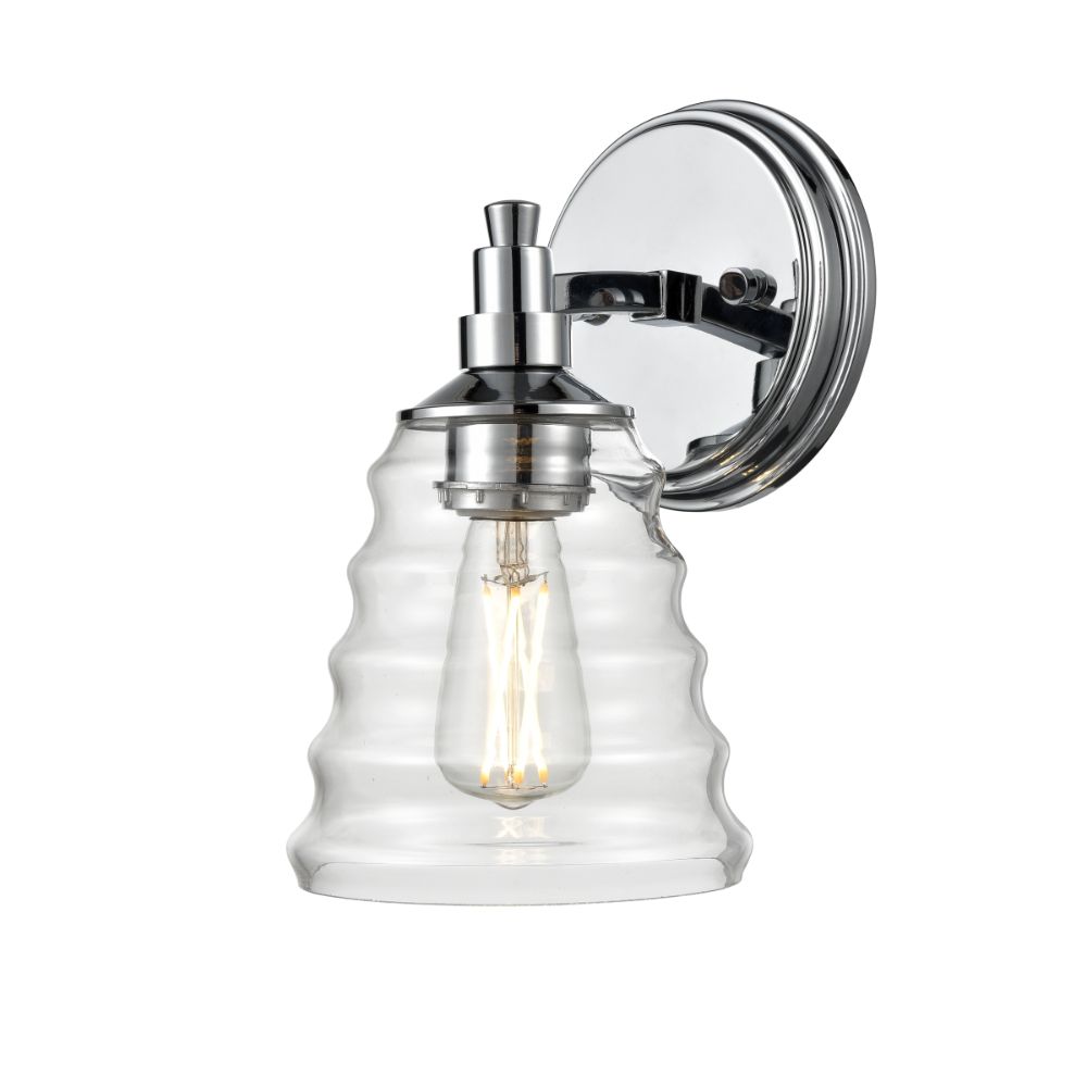 DVI Lighting DVP43701CH-BHC Campbellville Sconce in Chrome with Beehive Glass
