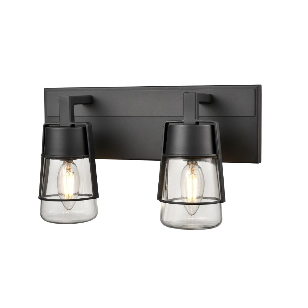 DVI Lighting DVP44422GR-CL Lake of the Woods 2 Light Vanity in Graphite with Clear Glass