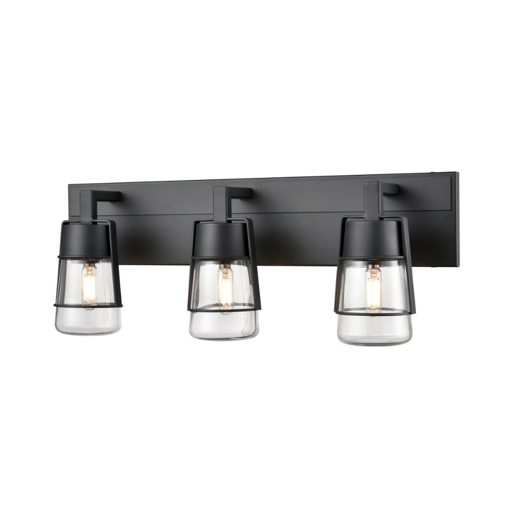 DVI Lighting DVP44443GR-CL Lake of the Woods 3 Light Vanity in Graphite with Clear Glass