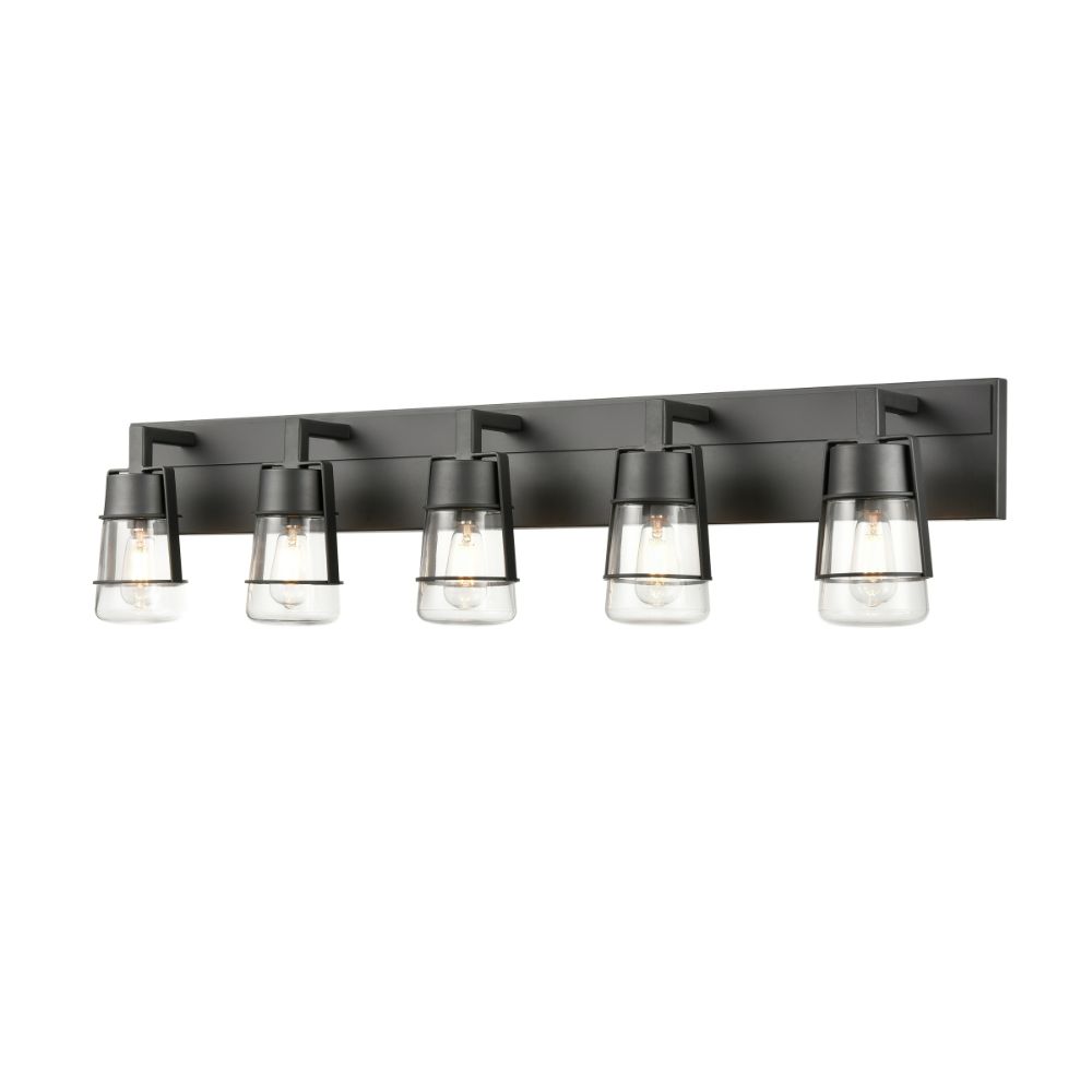 DVI Lighting DVP44455GR-CL Lake Of The Woods 5 Light Vanity in Graphite with Clear Glass