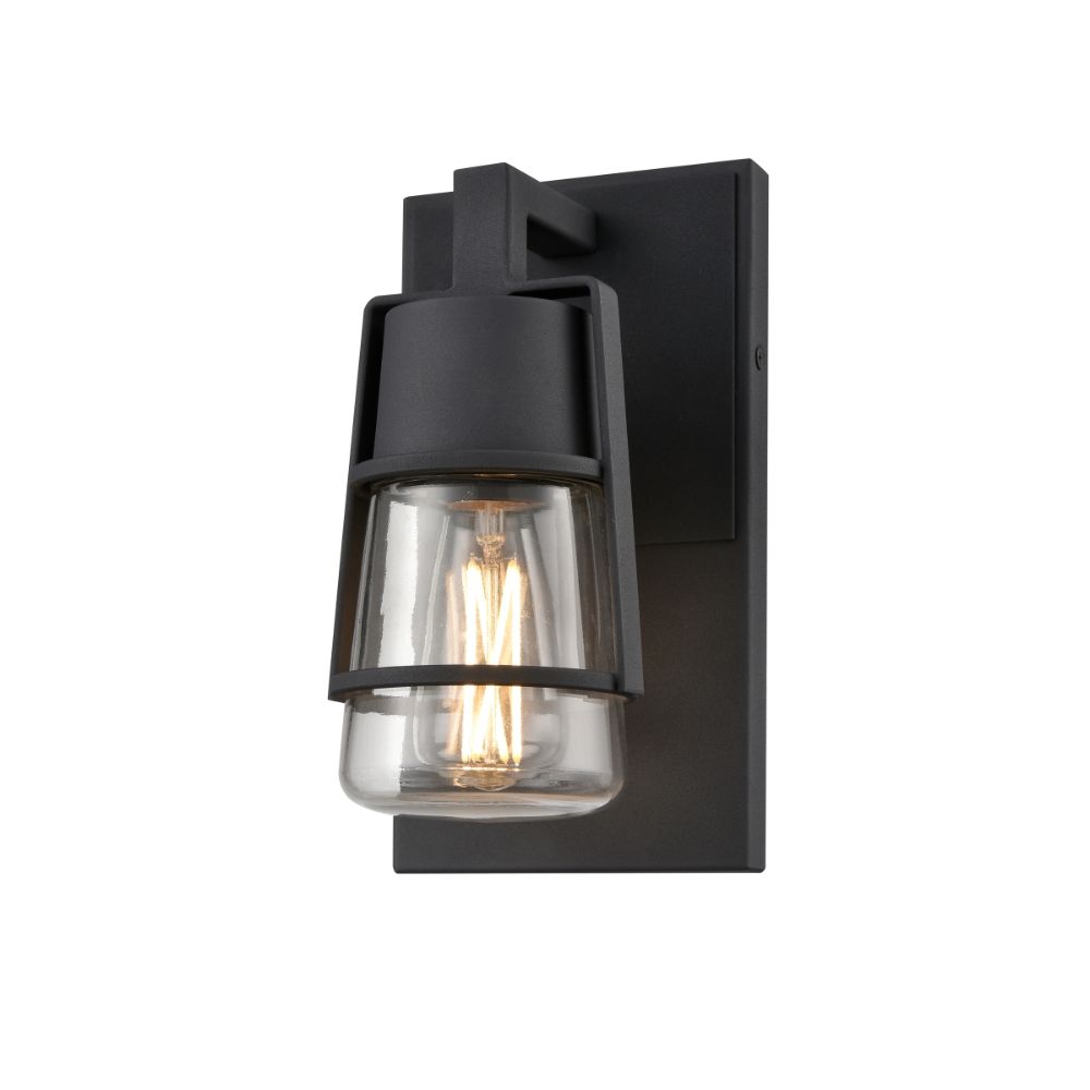 DVI Lighting DVP44471BK-CL Lake of the Woods Outdoor 9 Inch Sconce in Black with Clear Glass